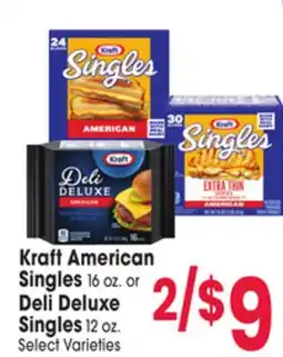 Jewel-Osco Kraft American Singles 16 oz. or Deli Deluxe Singles 12 oz offer