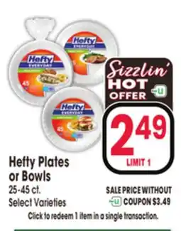 Jewel-Osco Hefty Plates or Bowls offer
