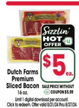 Jewel-Osco Dutch Farms Premium Premium Sliced Bacon offer