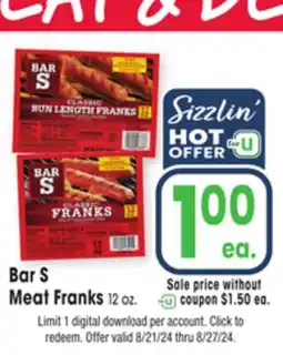 Jewel-Osco Bar S Meat Franks offer