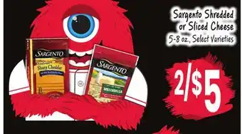 Jewel-Osco Sargento Shredded or Sliced Cheese offer