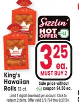 Jewel-Osco King's Hawaiian Rolls offer