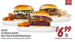 Sprouts Farmers Market Sprouts All-Natural Gourmet Beef Chuck & Brisket Blend Burgers offer