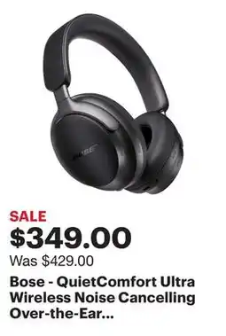 Best Buy Bose - QuietComfort Ultra Wireless Noise Cancelling Over-the-Ear Headphones - Black offer