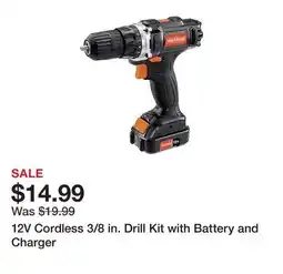 Harbor Freight Tools 12V Cordless 3/8 in. Drill Kit with Battery and Charger offer