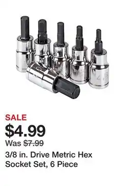 Harbor Freight Tools 3/8 in. Drive Metric Hex Socket Set, 6 Piece offer