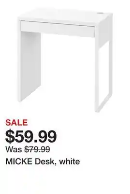 Ikea MICKE Desk, white offer