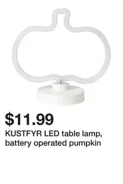 Ikea KUSTFYR LED table lamp, battery operated pumpkin offer