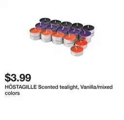 Ikea HÖSTAGILLE Scented tealight, Vanilla/mixed colors offer
