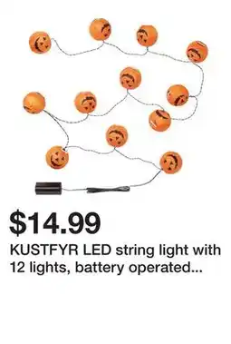 Ikea KUSTFYR LED string light with 12 lights, battery operated outdoor/pumpkin offer