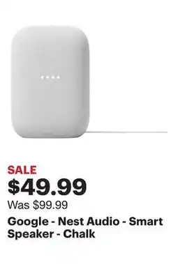 Best Buy Google - Nest Audio - Smart Speaker - Chalk offer