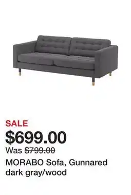 Ikea MORABO Sofa, Gunnared dark gray/wood offer
