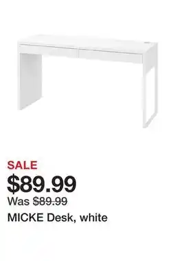 Ikea MICKE Desk, white offer