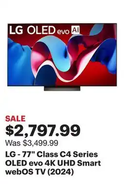 Best Buy LG - 77 Class C4 Series OLED evo 4K UHD Smart webOS TV (2024) offer