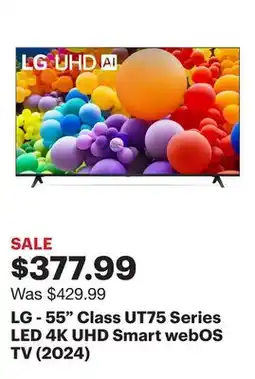 Best Buy LG - 55 Class UT75 Series LED 4K UHD Smart webOS TV (2024) offer