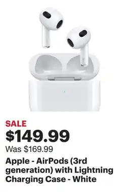 Best Buy Apple - AirPods (3rd generation) with Lightning Charging Case - White offer