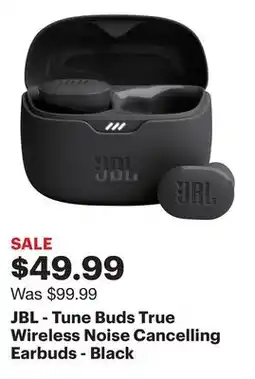 Best Buy JBL - Tune Buds True Wireless Noise Cancelling Earbuds - Black offer