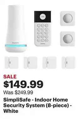 Best Buy SimpliSafe - Indoor Home Security System (8-piece) - White offer