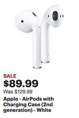 Best Buy Apple - AirPods with Charging Case (2nd generation) - White offer