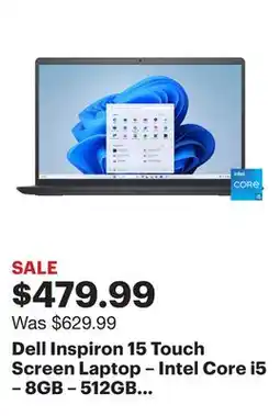 Best Buy Dell Inspiron 15 Touch Screen Laptop – Intel Core i5 – 8GB – 512GB SSD - Carbon Black offer
