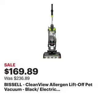 Best Buy BISSELL - CleanView Allergen Lift-Off Pet Vacuum - Black/ Electric Green offer