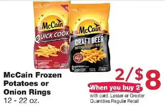 Family Fresh Market McCain Frozen Potatoes or Onion Rings offer