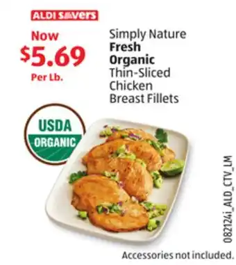 Aldi Simply Nature Fresh Organic Thin-Sliced Chicken Breast Fillets offer