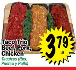 Superior Grocers Taco Trio Beef, Pork, Chicken offer