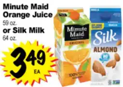 Superior Grocers Minute Maid Orange Juice 59 oz. or Silk Milk 64 oz offer
