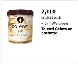 Walgreens Talenti Gelato or Sorbetto offer