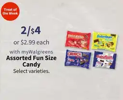 Walgreens Assorted Fun Size Candy offer
