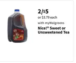 Walgreens Nice! Sweet or Unsweetened Tea offer