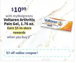 Walgreens Voltaren Arthritis Pain Gel, 1.76 oz offer