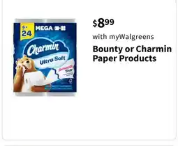 Walgreens Bounty or Charmin Paper Products offer