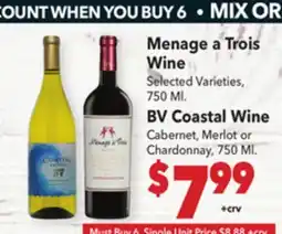 Vallarta Supermarkets Menage a Trois Wine offer