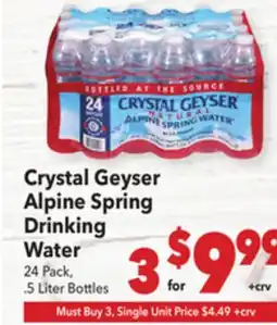 Vallarta Supermarkets Crystal Geyser Alpine Spring Drinking Water offer
