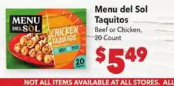 Vallarta Supermarkets Menu del Sol Taquitos offer