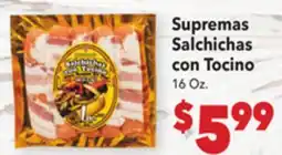 Vallarta Supermarkets Supremas Salchichas con Tocino offer