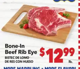 Vallarta Supermarkets Bone-In Beef Rib Eye / BISTEC DE LOMO DE RES CON HUESO offer
