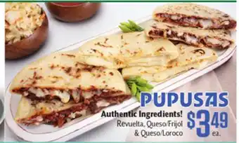 Vallarta Supermarkets PUPUSAS Authentic Ingredients! offer