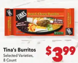 Vallarta Supermarkets Tina's Burritos offer