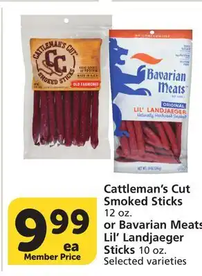 Vons Cattleman's Cut Smoked Sticks 12 oz. or Bavarian Meats Lil' Landjaeger Sticks 10 oz offer