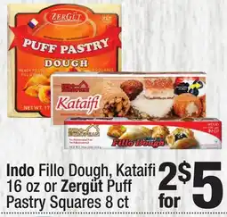 Super King Markets Indo Fillo Dough, Kataifi 16 oz or Zergüt Puff Pastry Squares 8 ct offer