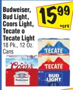 El Super Budweiser, Bud Light, Coors Light, Tecate o Tecate Light offer