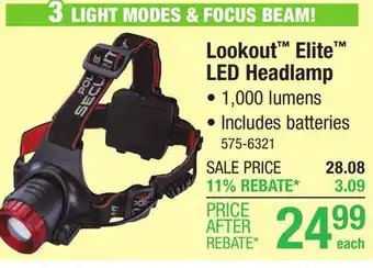 Menards Police Security Lookout Elite 1000 Lumen LED Headlamp offer