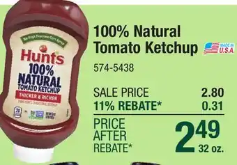 Menards Hunt's 100% Natural Tomato Ketchup - 32 oz offer