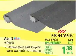 Menards Mohawk Adrift Celestial Plush Carpet 12' Wide offer