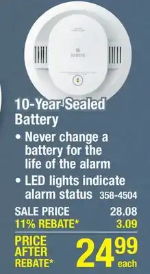 Menards Kidde 9th Edition Detect Series 10-Year Sealed-In Battery Powered Smoke Alarm offer