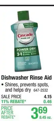 Menards Cascade Platinum Dishwasher Rinse Aid - 8.45 oz offer