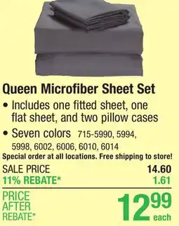 Menards Hotel & Home Dark Taupe Microfiber Sheet Set - Queen offer